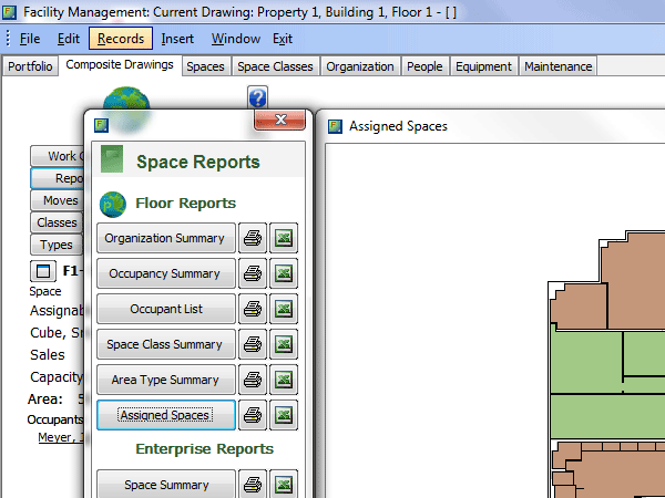 Facility Management Space Reports